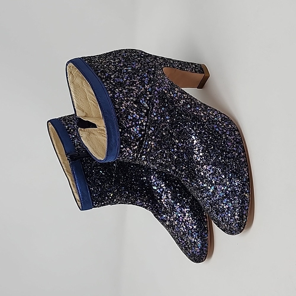 Patricia Blanchet Paris Glitter Ankle Booties Size 7.5
